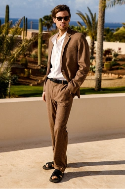 Pantalon en Lin Mélangé