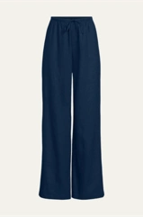 Pantalon Large en Lin Mélangé