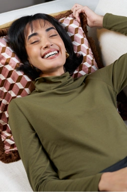 Col Roulé en Coton et Modal Stretch