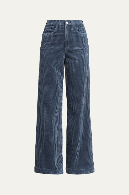Pantalon Large en Velours Côtelé